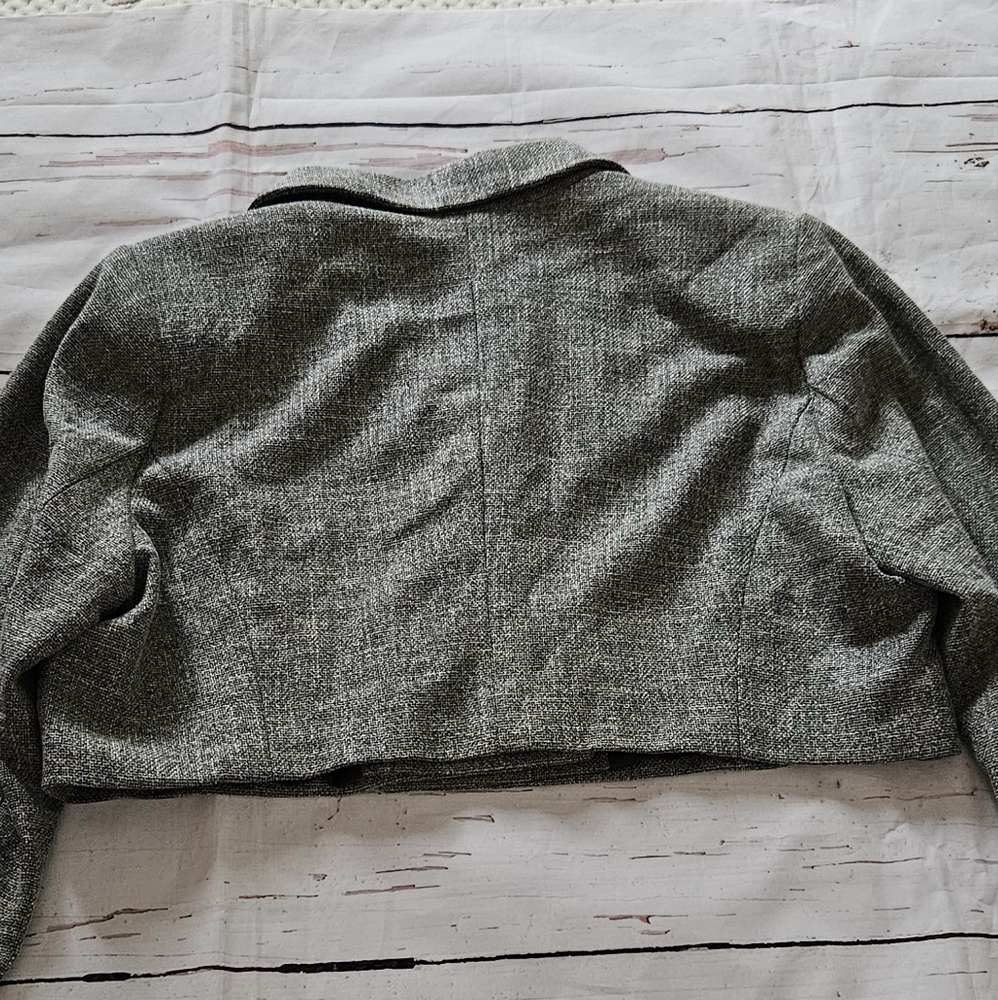 House Of Harlow 1960 Grey Crop Long Sleeve Blazer Size Large - Picture 5 of 7